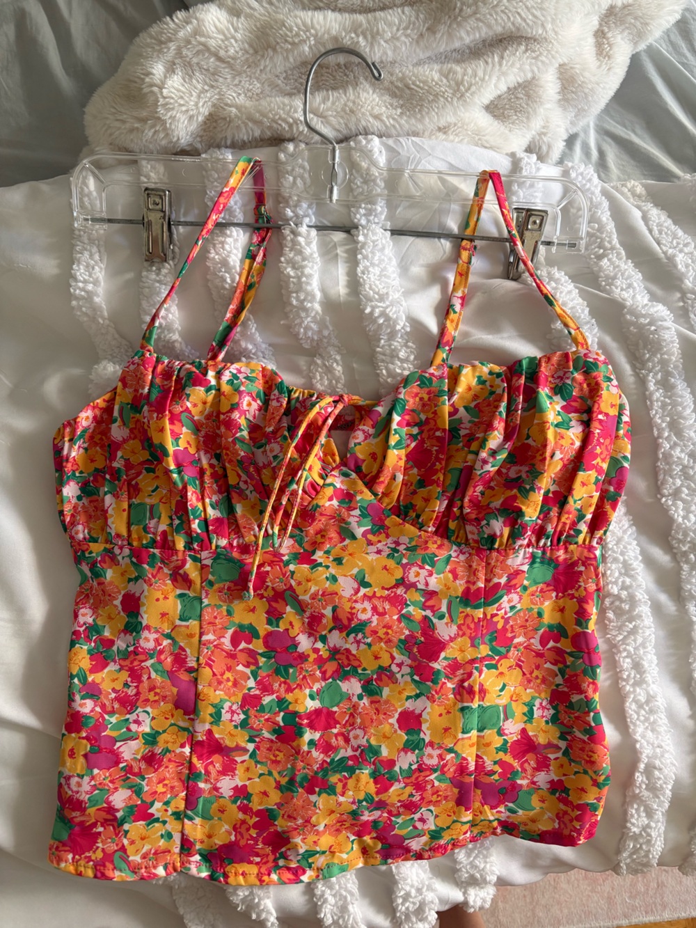 Princess Polly Yellow Pink Green Floral Mini Skirt